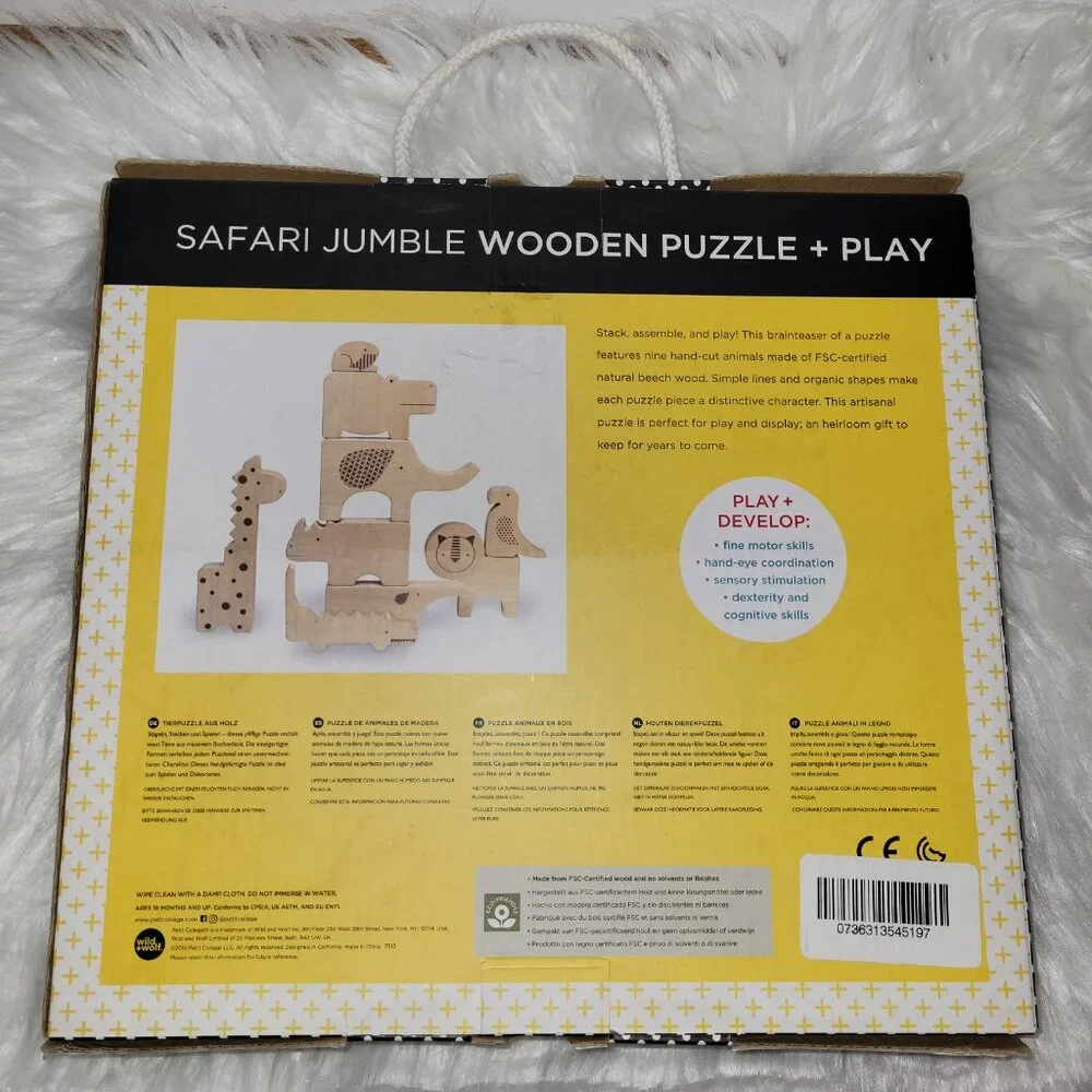 Petit Collage Safari Jumble Wooden Puzzle